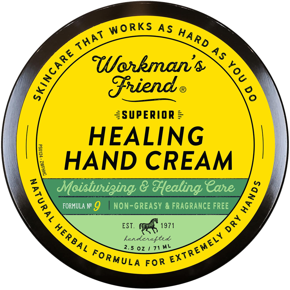 Workman's Friend Healing Hand Cream Tube showing rich moisture for intense dry hand relief.