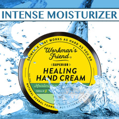 Workman's Friend Rich Texture shows thick cream gliding smoothly for quick skin repair.