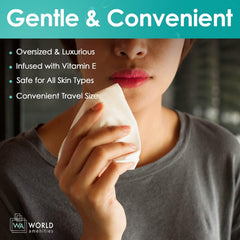 World Amenities individually wrapped wipes shown for hygienic travel use