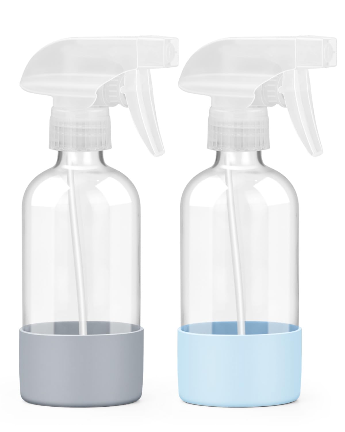 Worldgsb 2-pack glass spray bottles 8 oz for reusable cleaning solutions.