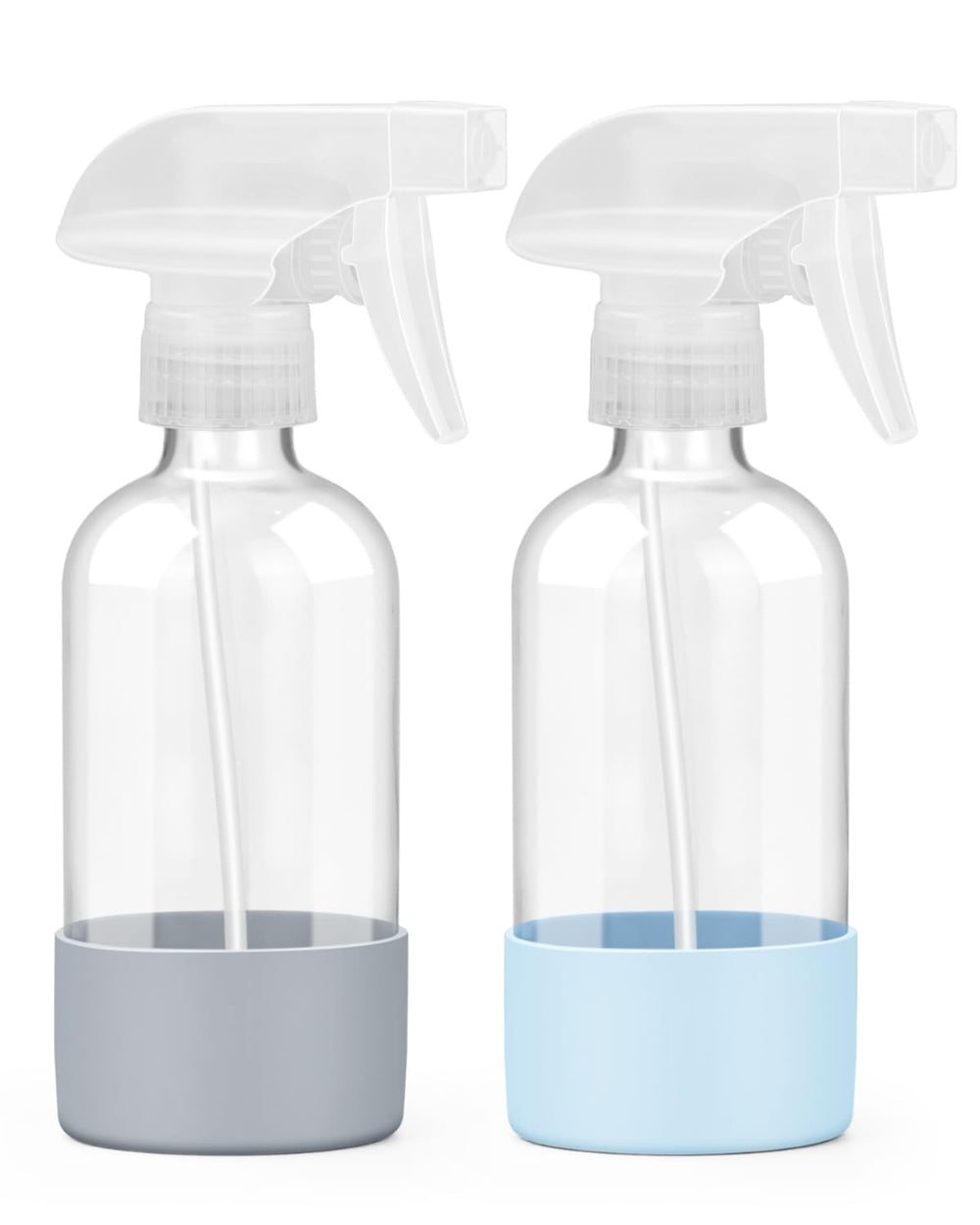 Worldgsb 2-pack glass spray bottles 8 oz for reusable cleaning solutions.