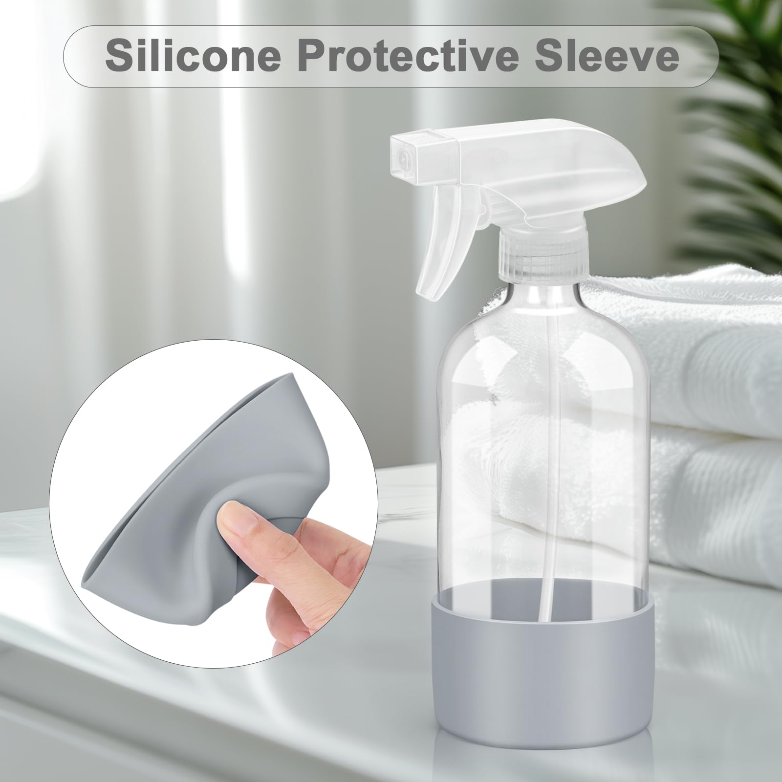 Worldgsb blue-grey spray bottle offers a stylish home cleaning look