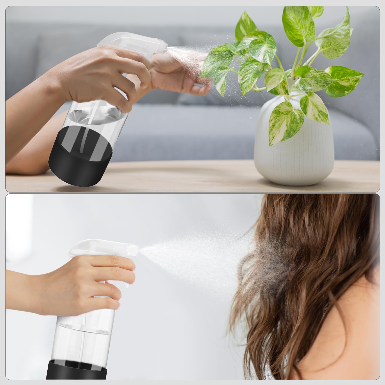 Worldgsb two-pack bottle set is ideal for organizing hair, cleaning, and plant-care routines.
