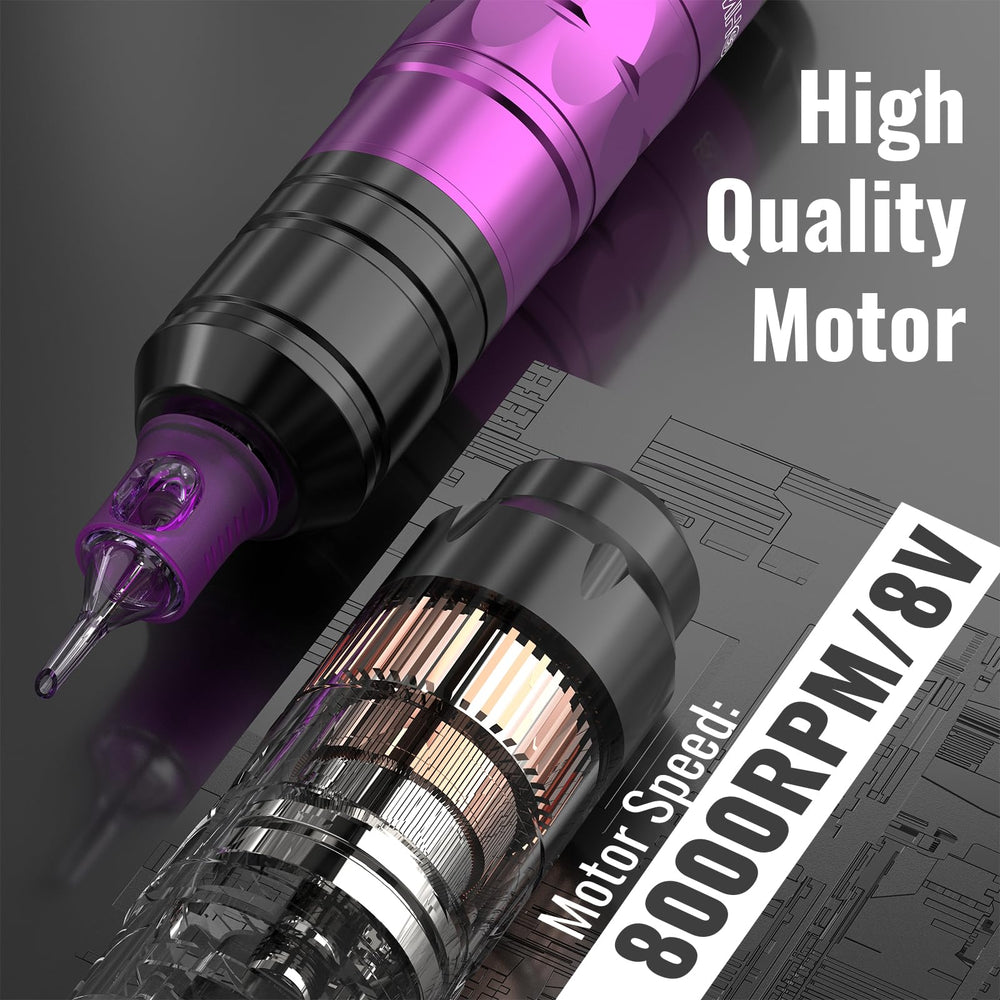 Wormhole tattoo battery 1200mAh supports continuous cordless sessions.