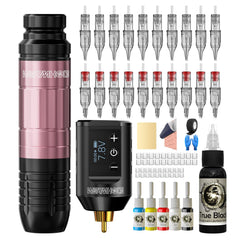 Wormhole Tattoo Gun Kit aluminum pen delivers precise control for clean lines.