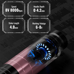Wormhole Tattoo Gun Kit Type-C cable simplifies fast charging and setup.