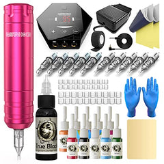 Wormhole Tattoo Kit aluminum pen offers smooth, beginner-friendly handling.
