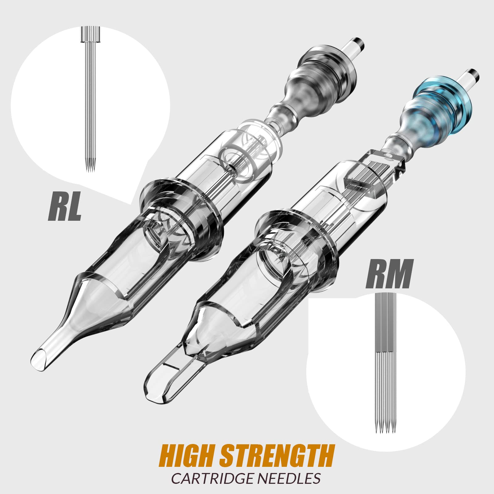 Wormhole cartridge needles 3RL and 7RM enable precise lines and shading.