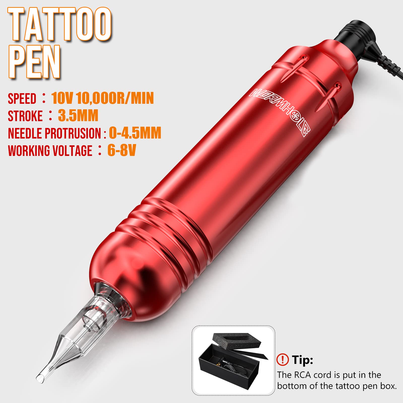 Wormhole Tattoo Kit 20-color ink set enables vibrant color shading.