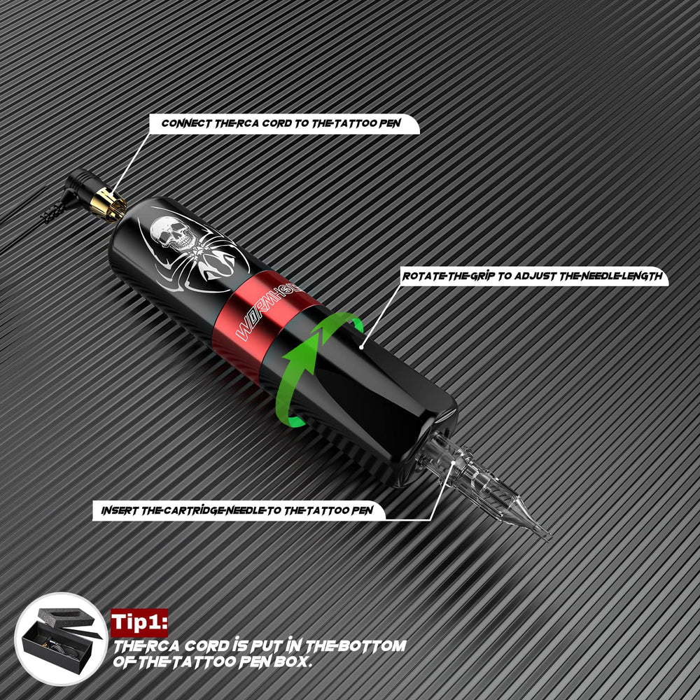 Wormhole Tattoo Kit 10 cartridge needles ready for precise lining and shading