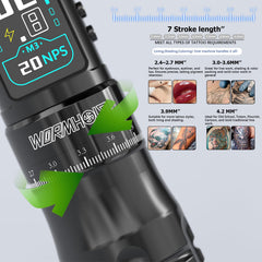 Wormhole Tattoo Machine Aluminum lightweight, durable body for steady strokes.