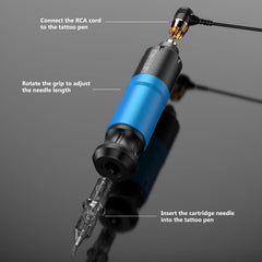 Wormhole Tattoo Rotary blue machine, lightweight for comfortable long sessions