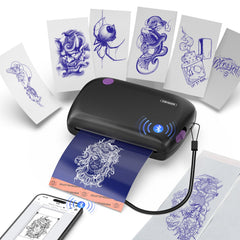 Wormhole Tattoo Printer mini portable device showing compact design for on-the-go stencil creation.