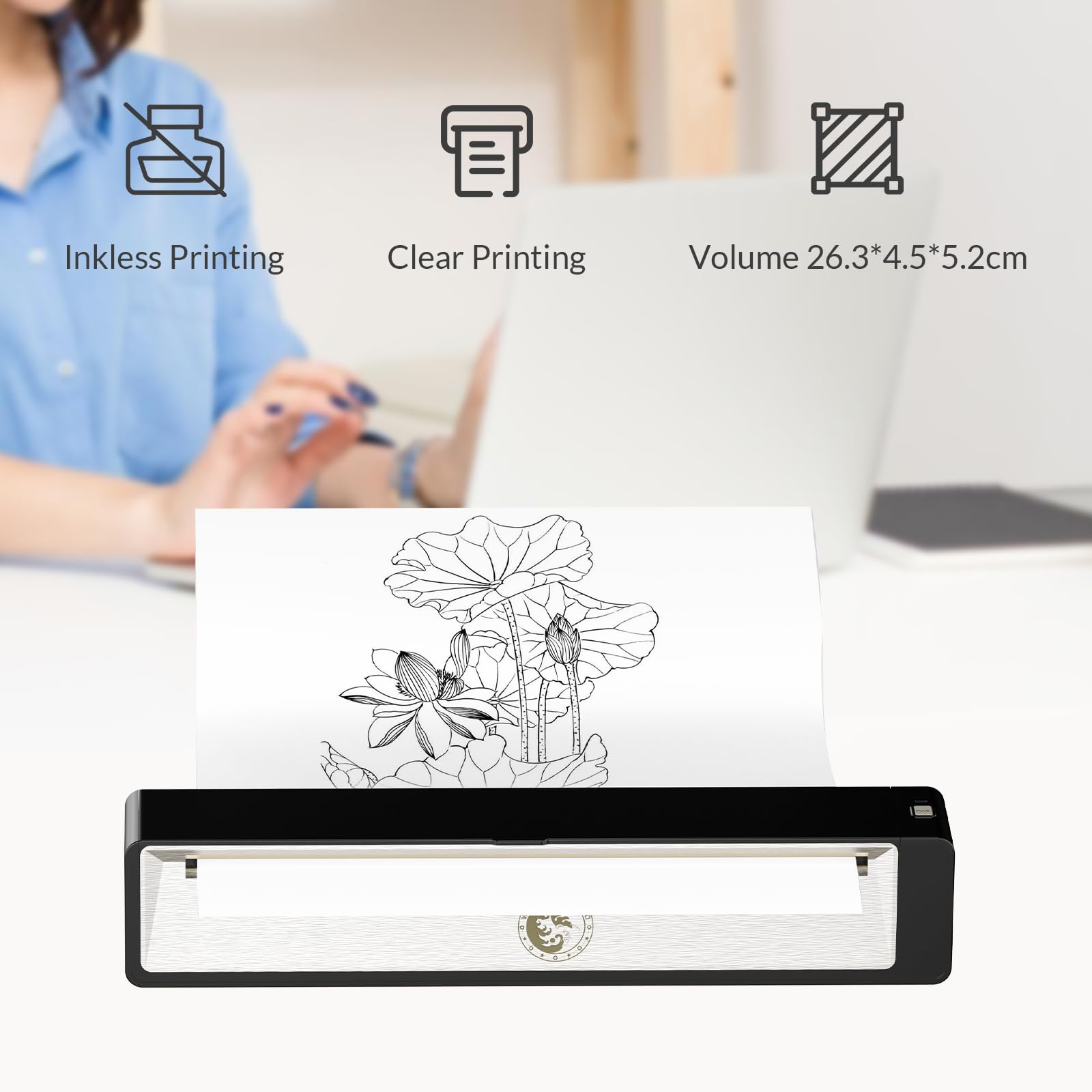 Wormhole Tattoo Stencil Printer battery image indicates 2500mAh for outdoor tattoo sessions.