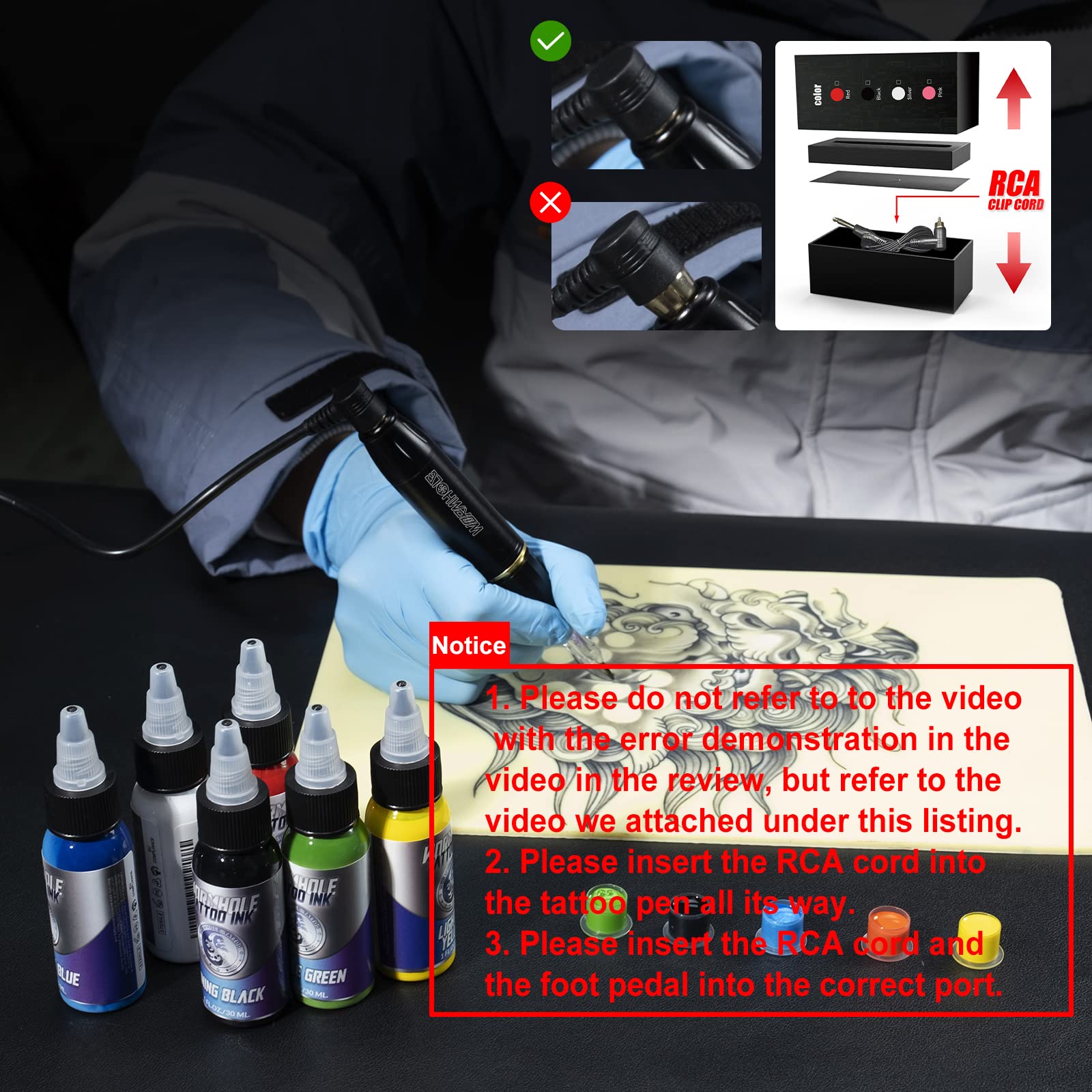 Wormhole Tattoo transfer paper included for easy stencil results.