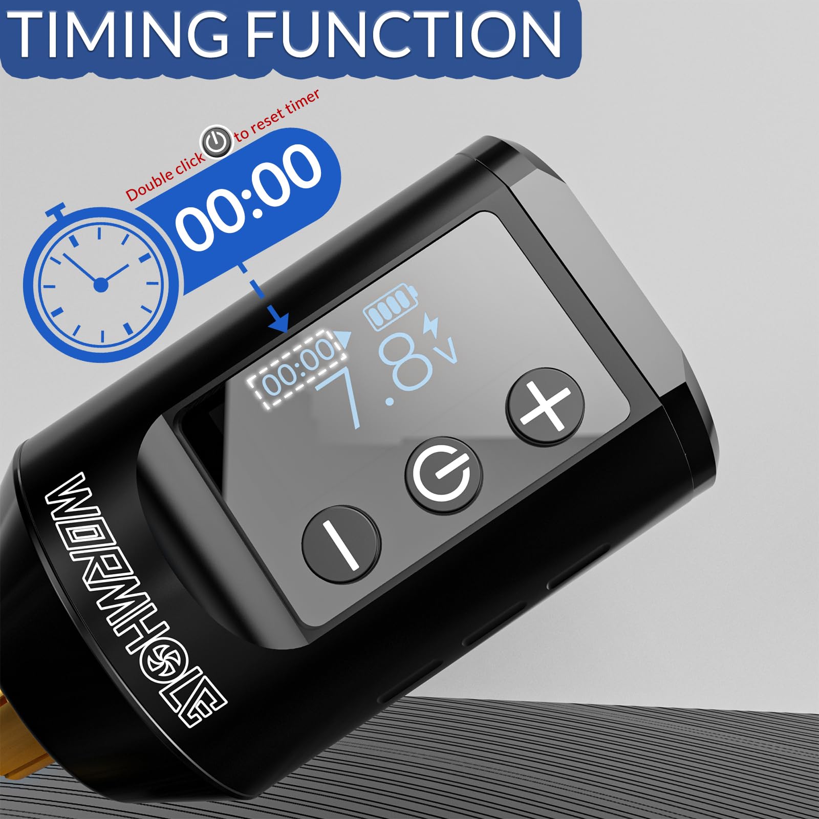 Wormhole Tattoo WB11-A dot-work mode display enabling precise 60-level adjustments