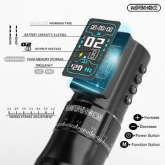 Wormhole Wireless Tattoo Kit cordless freedom for on-the-move sessions.