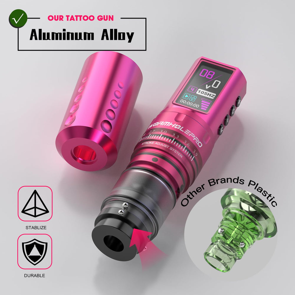 WORMHOLEPRO 1800mAh power supply highlights extended session capability.