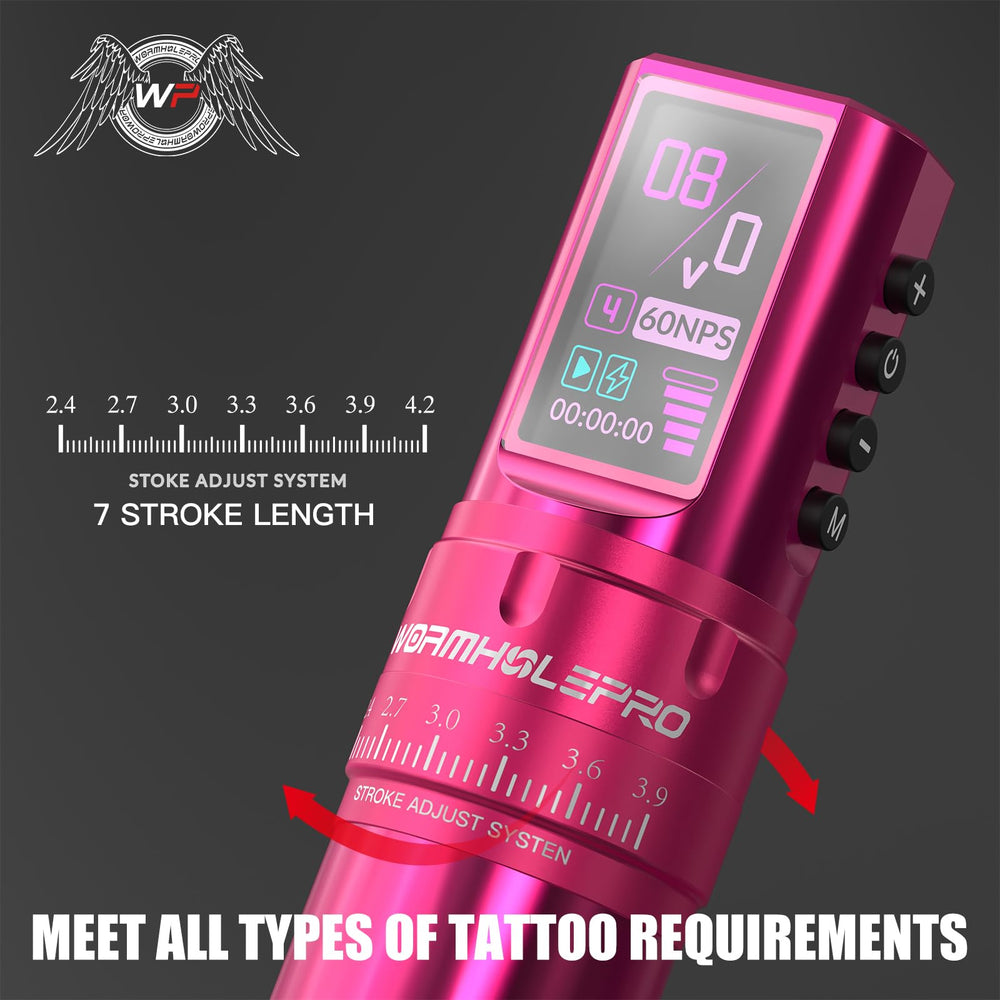 WORMHOLEPRO aluminum alloy tattoo gun delivering durable reliability.
