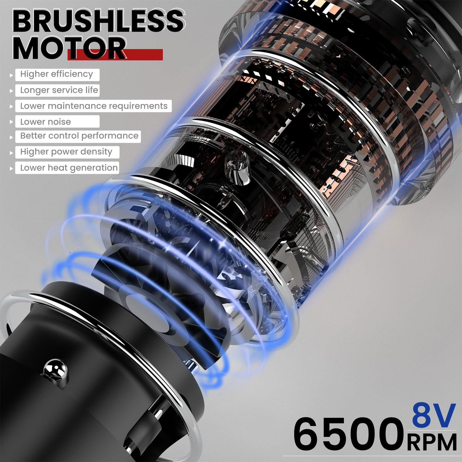 WORMHOLEPRO Aquila brushless motor—quiet operation reduces fatigue during long sessions.