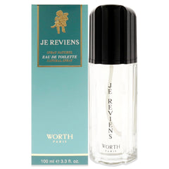 Worth Je Reviens bottle, timeless daily fragrance for refined wear.