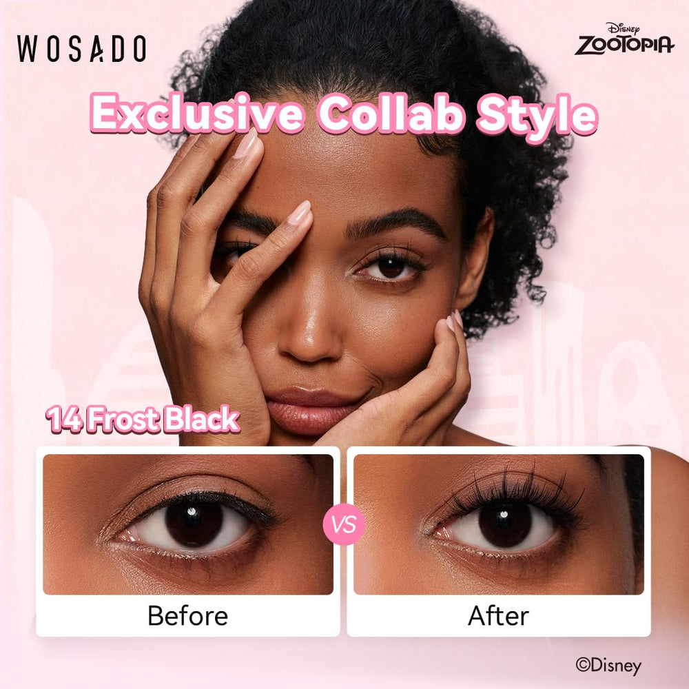 WOSADO 3-second apply demonstration highlights fast, glue-free lash styling.