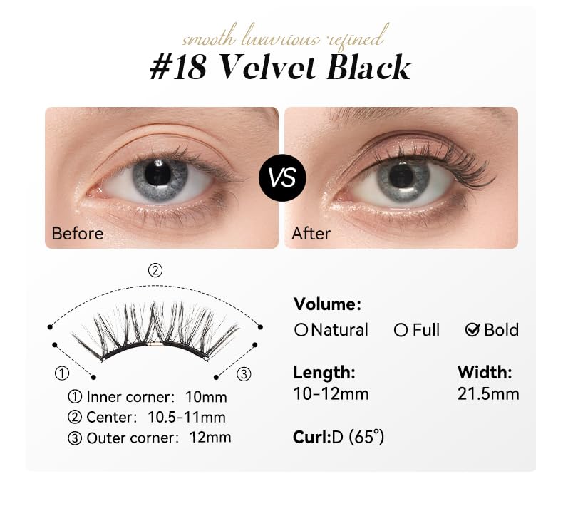 WOSADO cruelty-free materials provide soft, breathable lash wear.