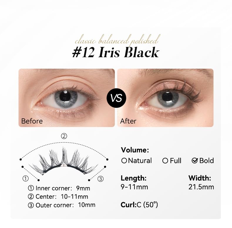 Feather-light lashes weigh 0.034g for breathable wear