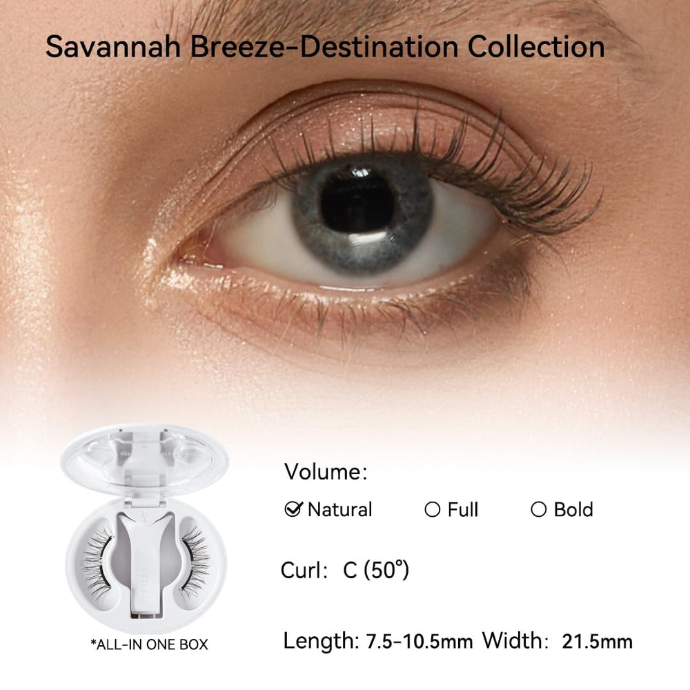WOSADO V26 Savannah Breez applicator demonstrates precise glue-free eyelash placement.