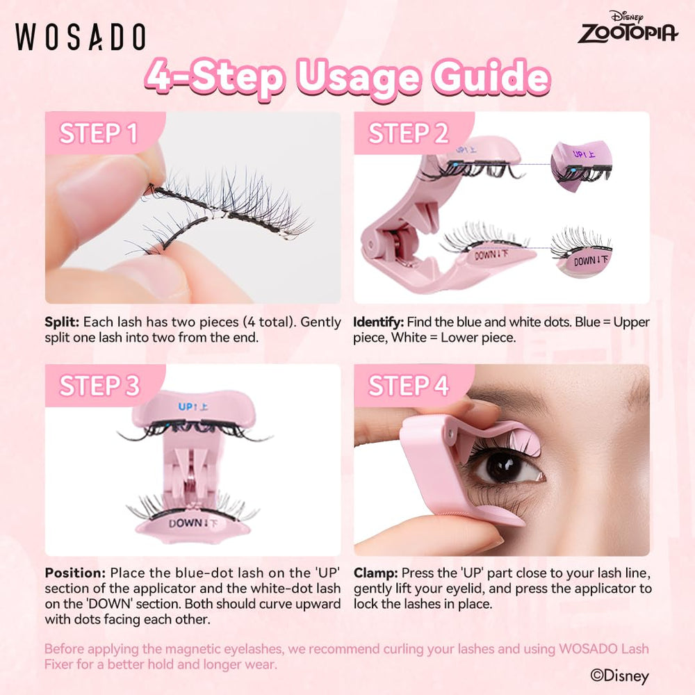 WOSADO waterproof and lightweight magnetic lashes designed for all-day wear.
