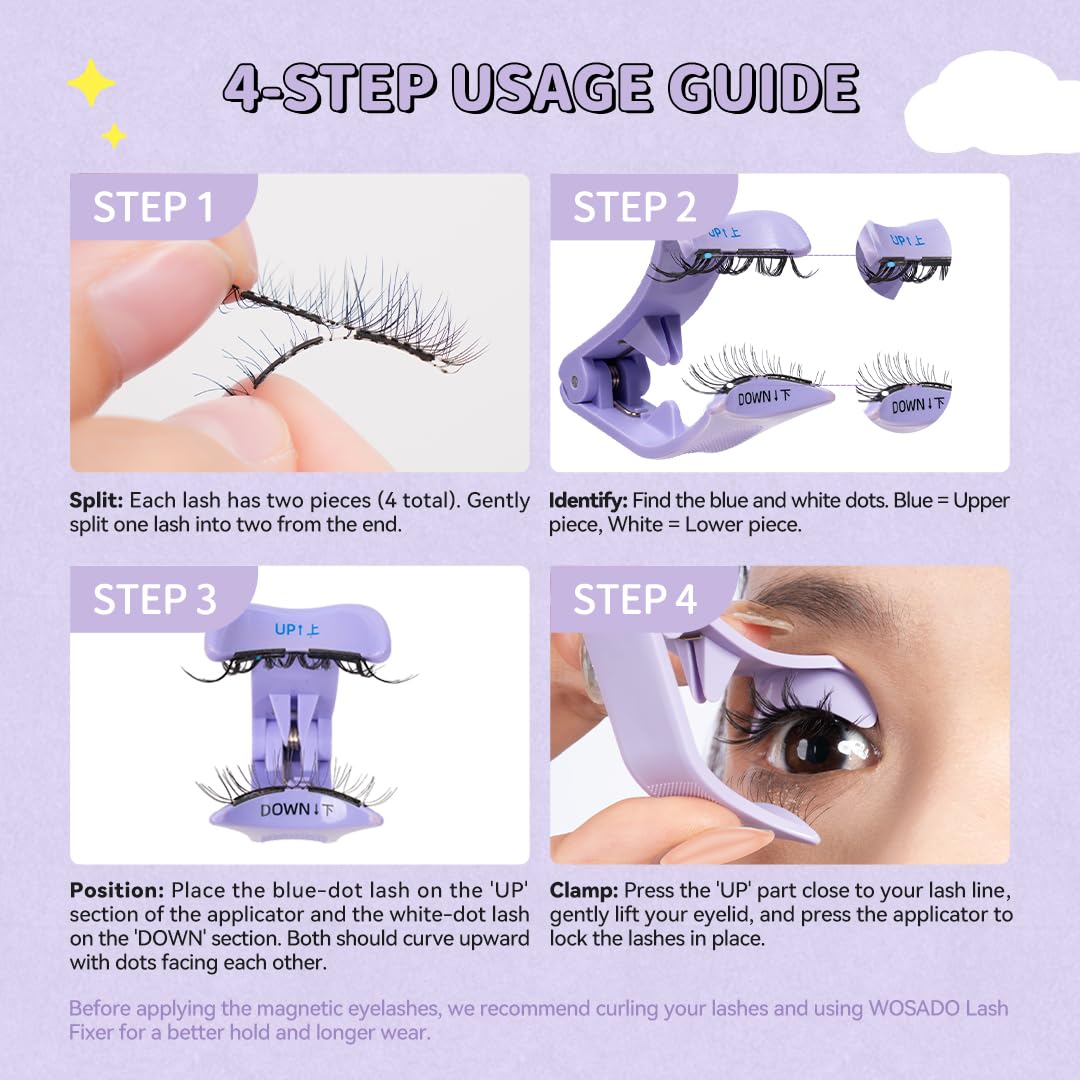 WOSADO waterproof magnetic lashes stay put during daily activities.