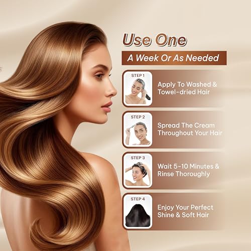 WOTION deep hydration hair treatment application scene showing smooth strands