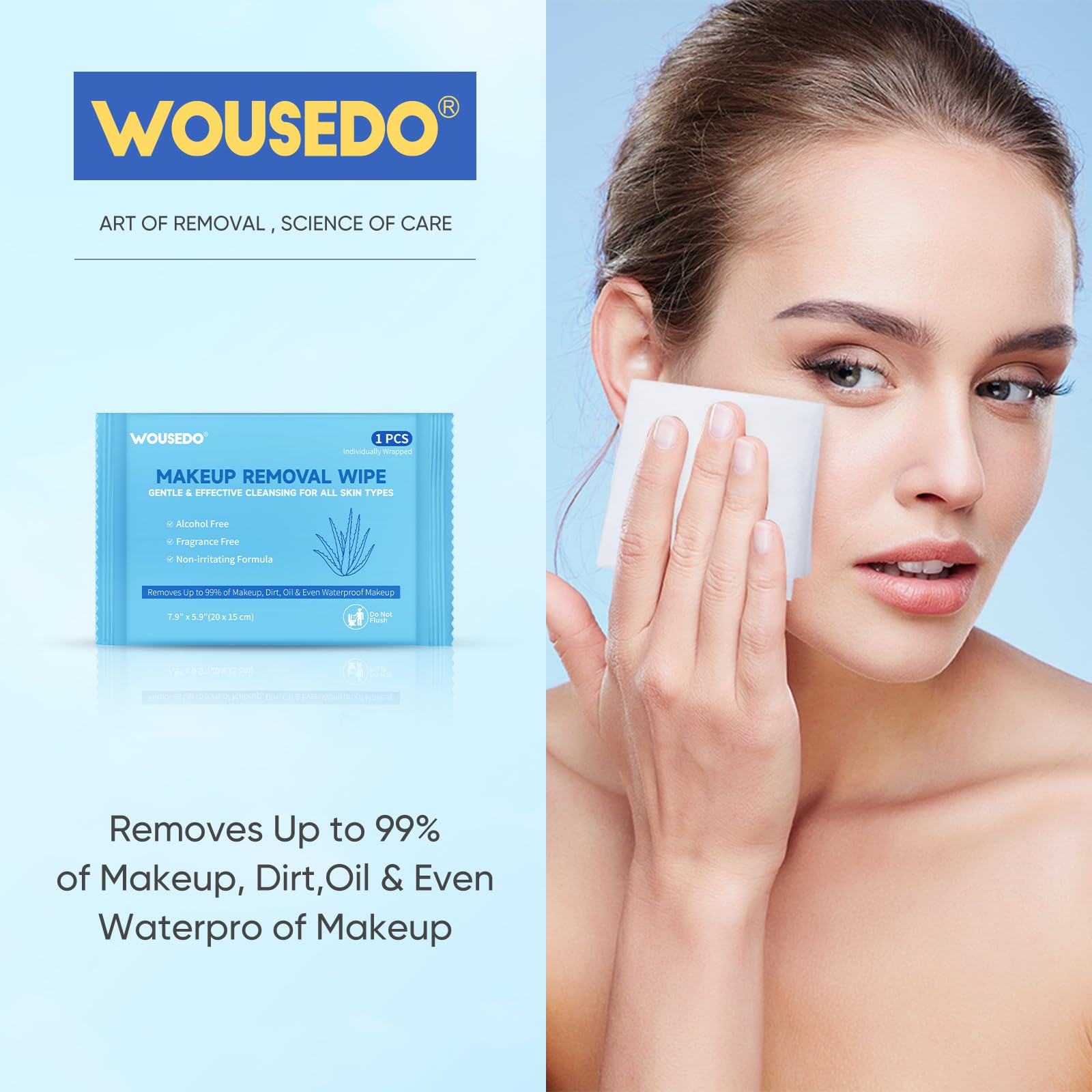 WOUSEDO aloe vera-infused cleanse to soothe while removing makeup