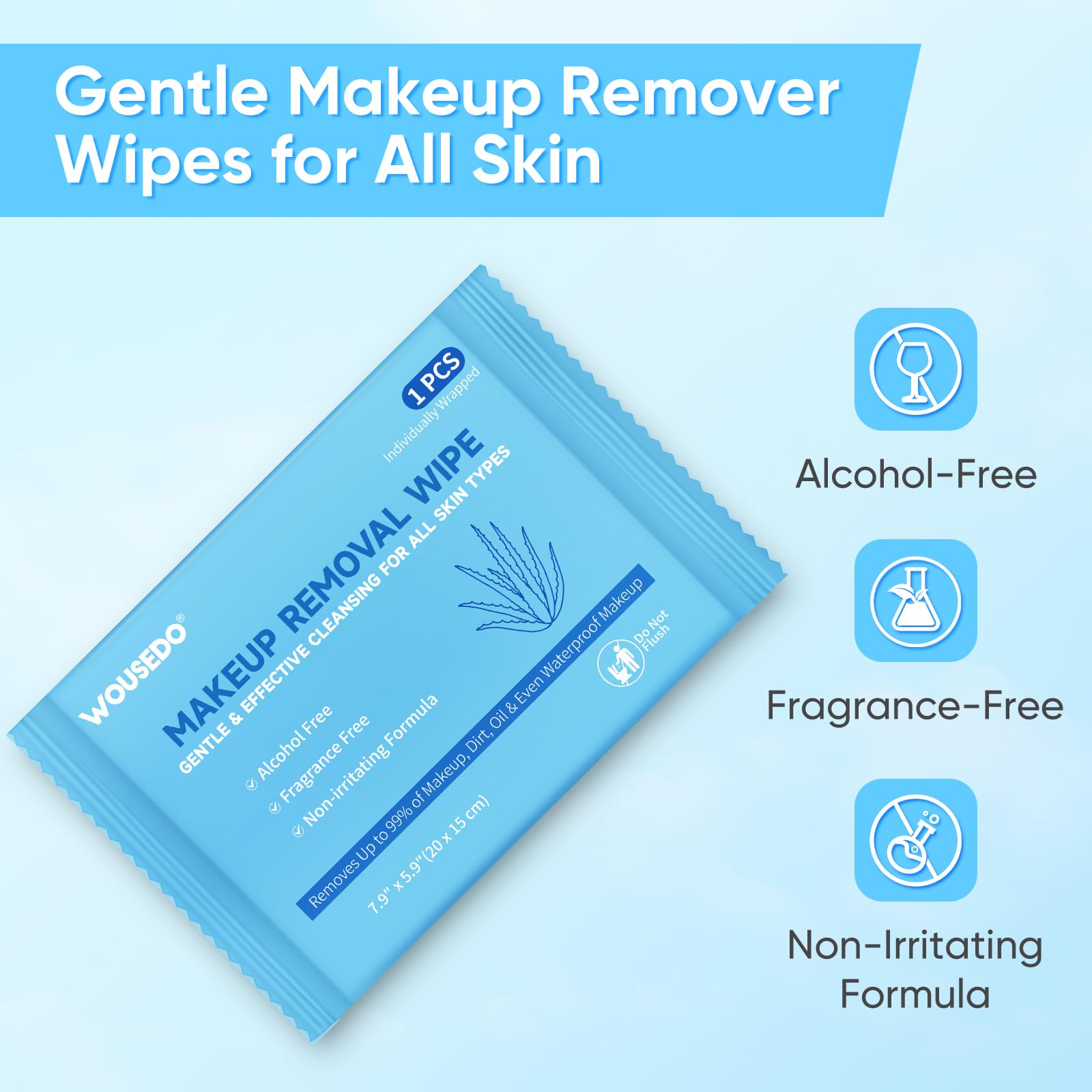 WOUSEDO individually wrapped wipes for on-the-go hygiene and travel freshness