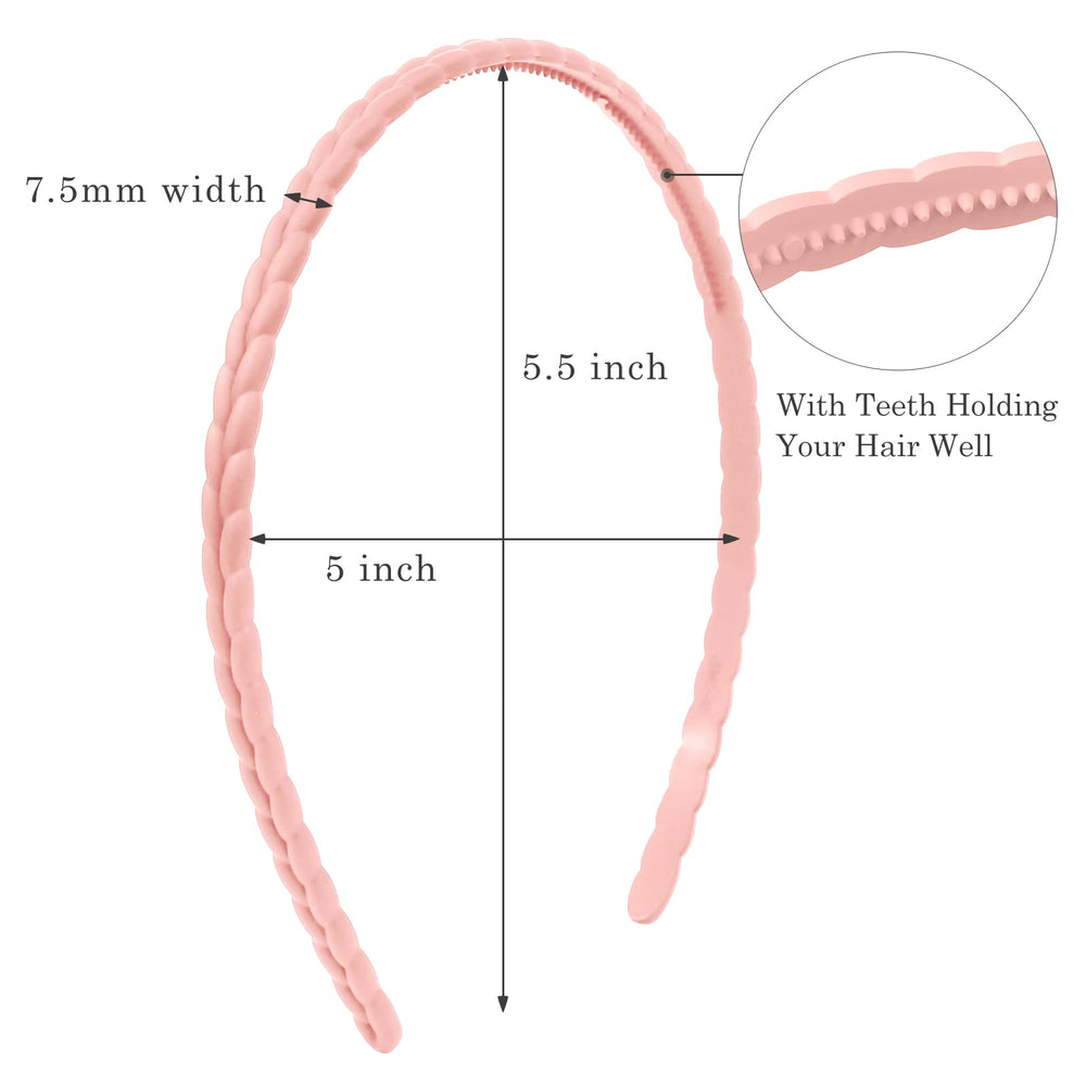 WOVOWOVO headbands teeth-underneath closeup showing non-slip grip for active wear.