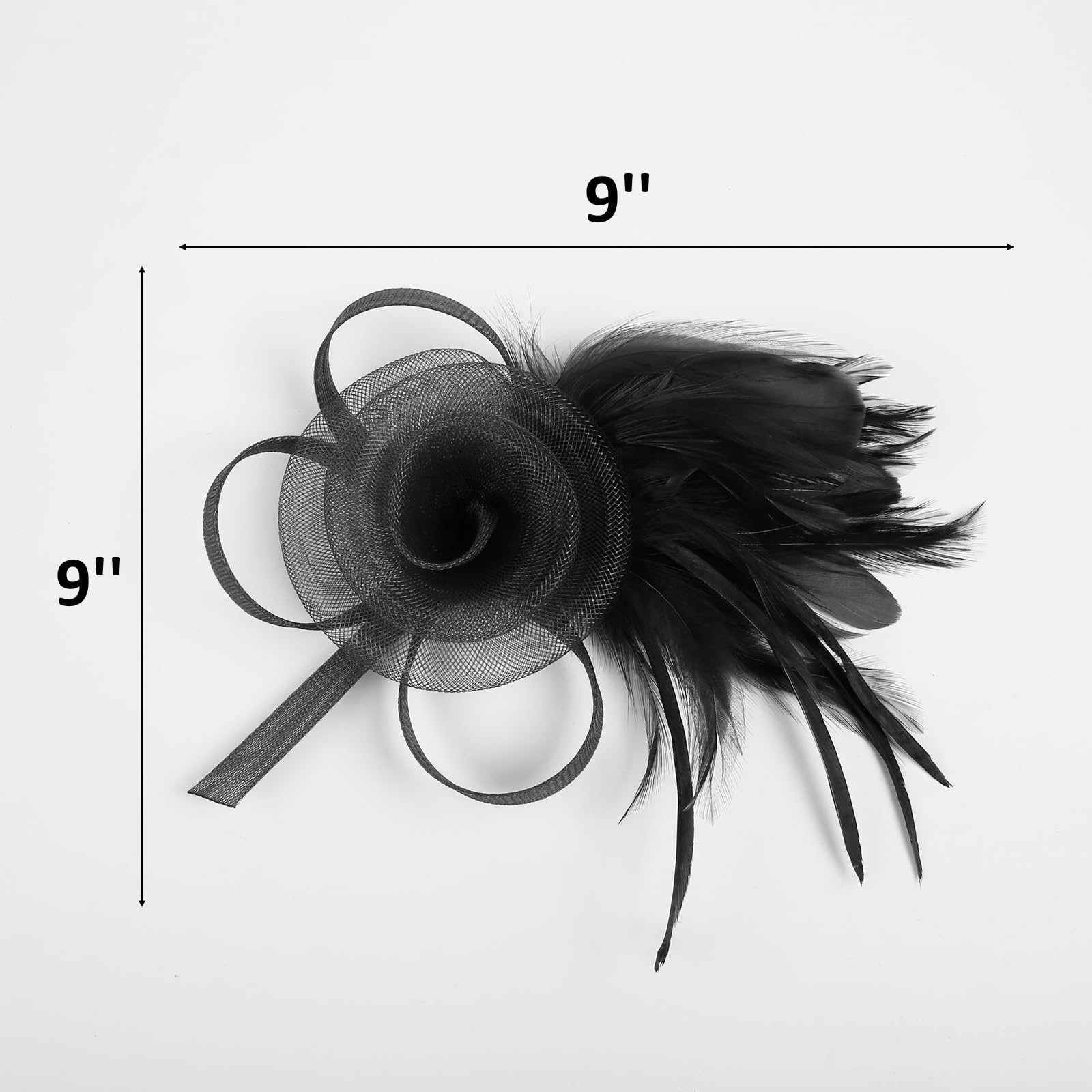 WOVOWOVO fascinator feather-tulle design showcases premium texture and durable luxurious styling