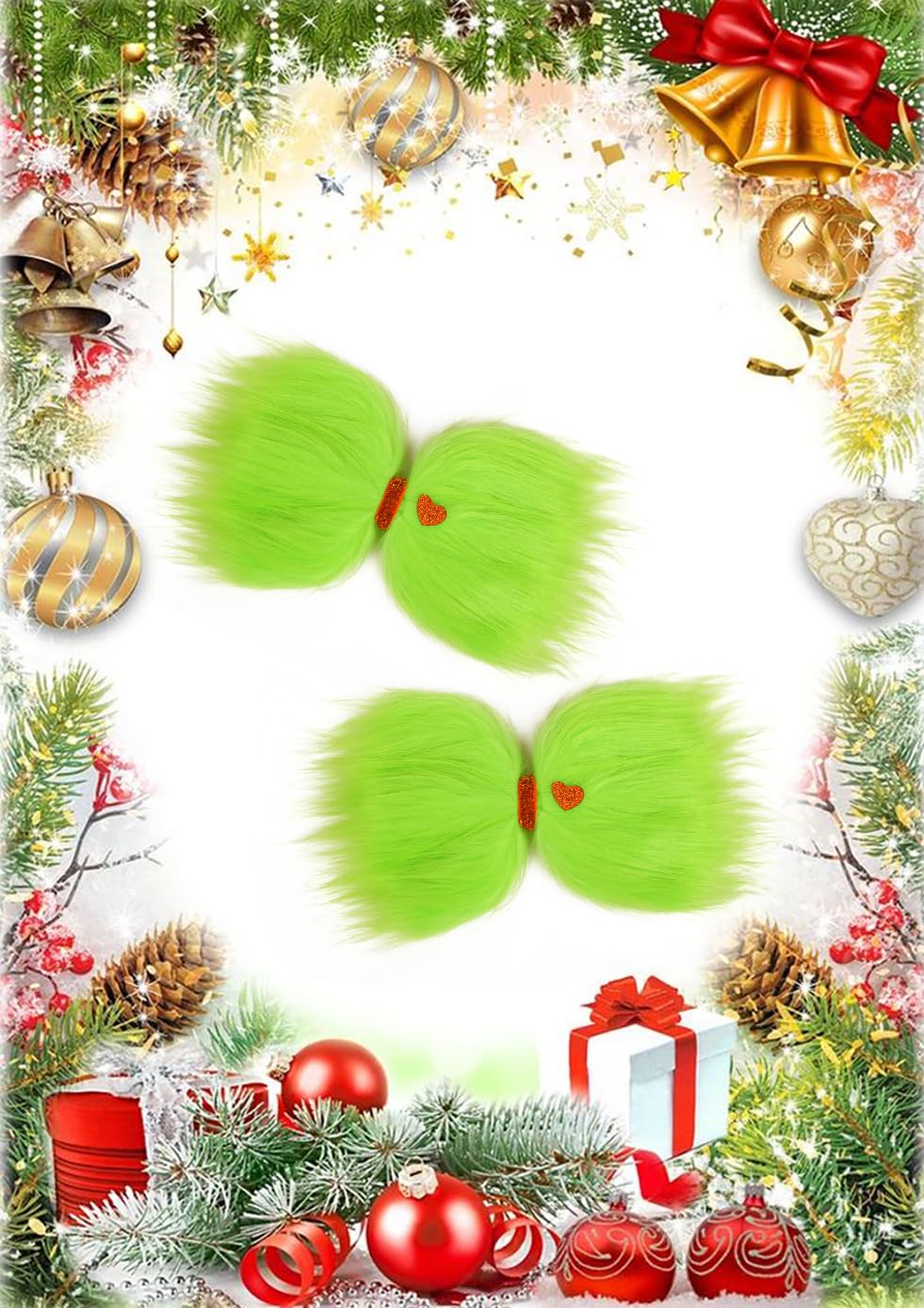 WOVOWOVO green bow clip is a fun holiday gift or decor.