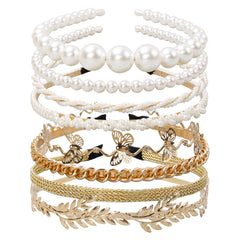 WOVOWOVO butterfly gold headband adds bridal-ready sparkle and comfort.