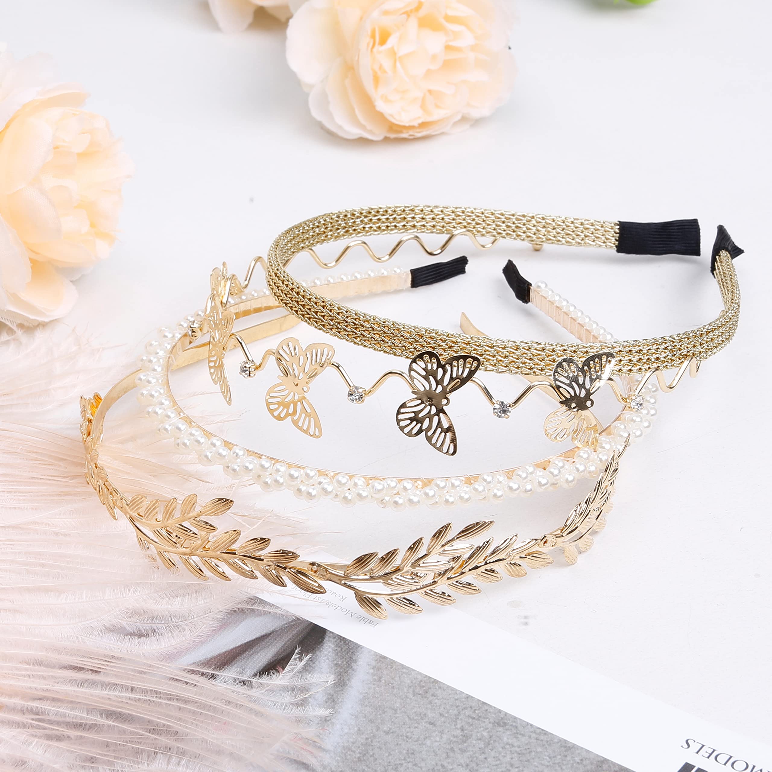 WOVOWOVO white pearl headband-1 adds timeless wedding elegance.