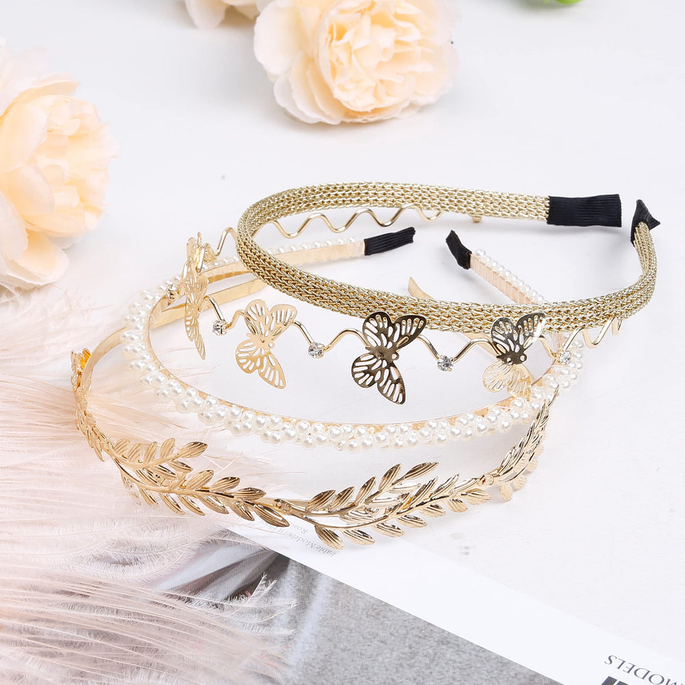 WOVOWOVO white pearl headband-1 adds timeless wedding elegance.