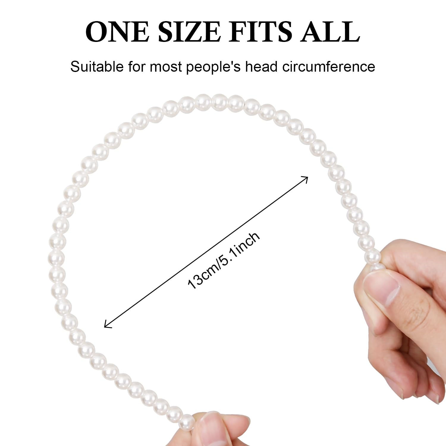 WOVOWOVO white pearl headband-4 ideal for bouquet poses and portraits.