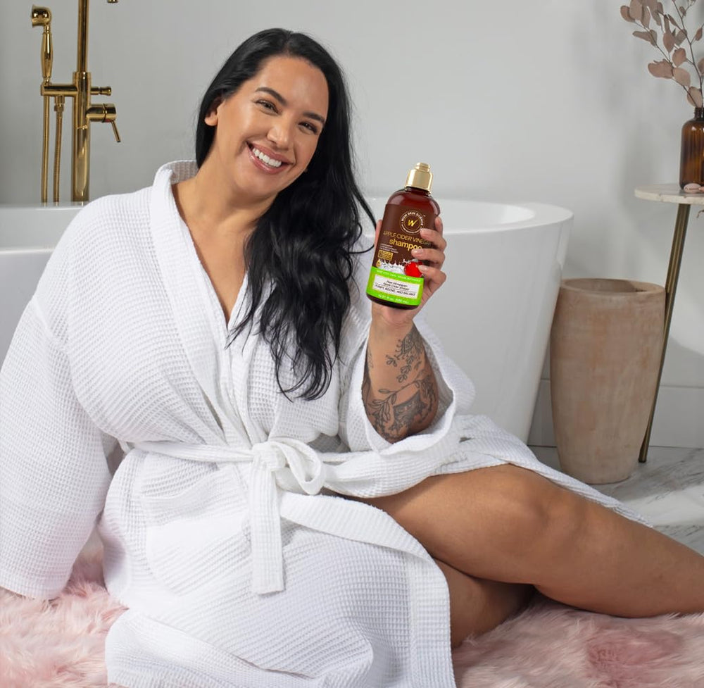 WOW Skin Science Apple Cider Vinegar Shampoo hair texture appears smoother and hydrated