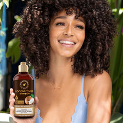 WOW Skin Science Coconut Oil Milk Shampoo ingredients highlight coconut milk for moisture