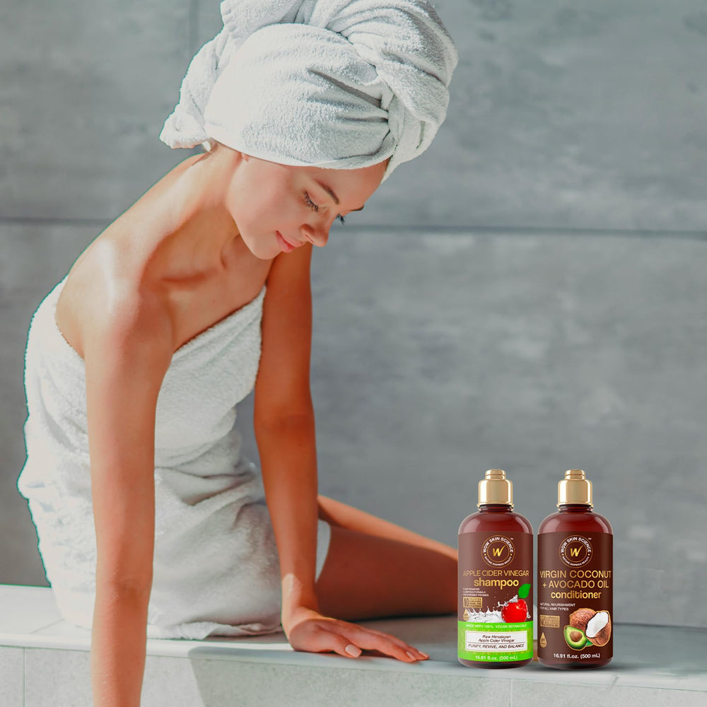WOW Skin Science nettle leaf and saw palmetto closeup emphasizes natural scalp support