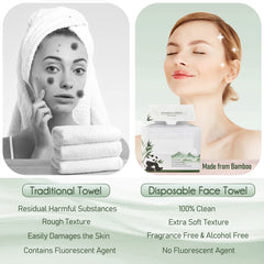 WOWOTEX biodegradable face towel closeup shows plush fabric and strength