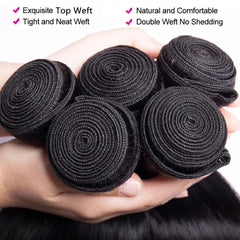 Wowqueen Beauty Brazilian straight bundles 20in create full, dramatic looks.
