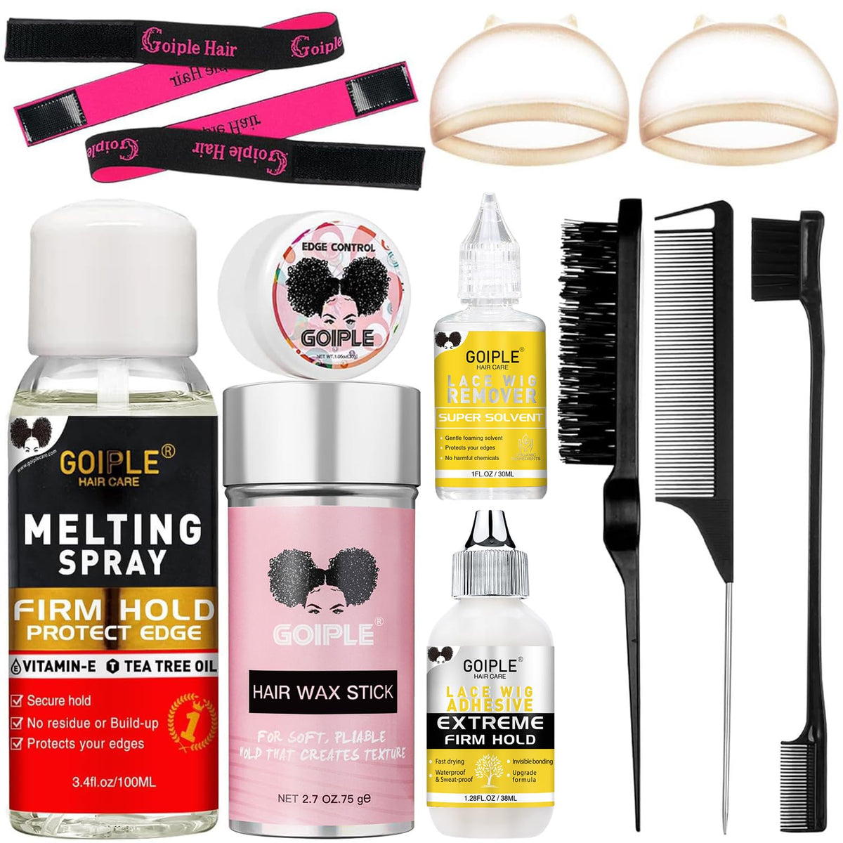 WOZUTUNT hair extension adhesive spray kit set for secure wig wear and easy setup.