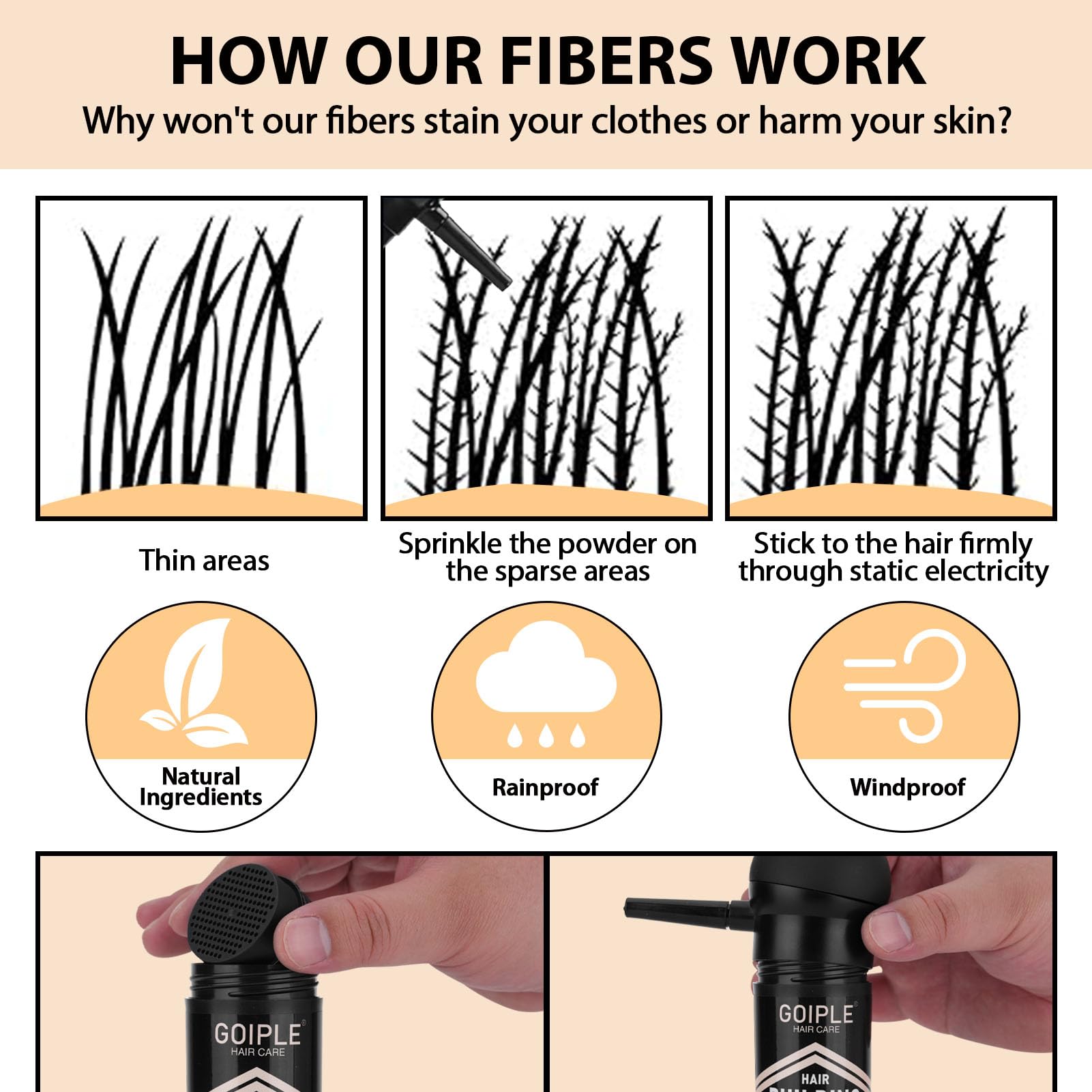 WOZUTUNT 7-in-1 Hair Fiber Kit offers versatile application and contouring.