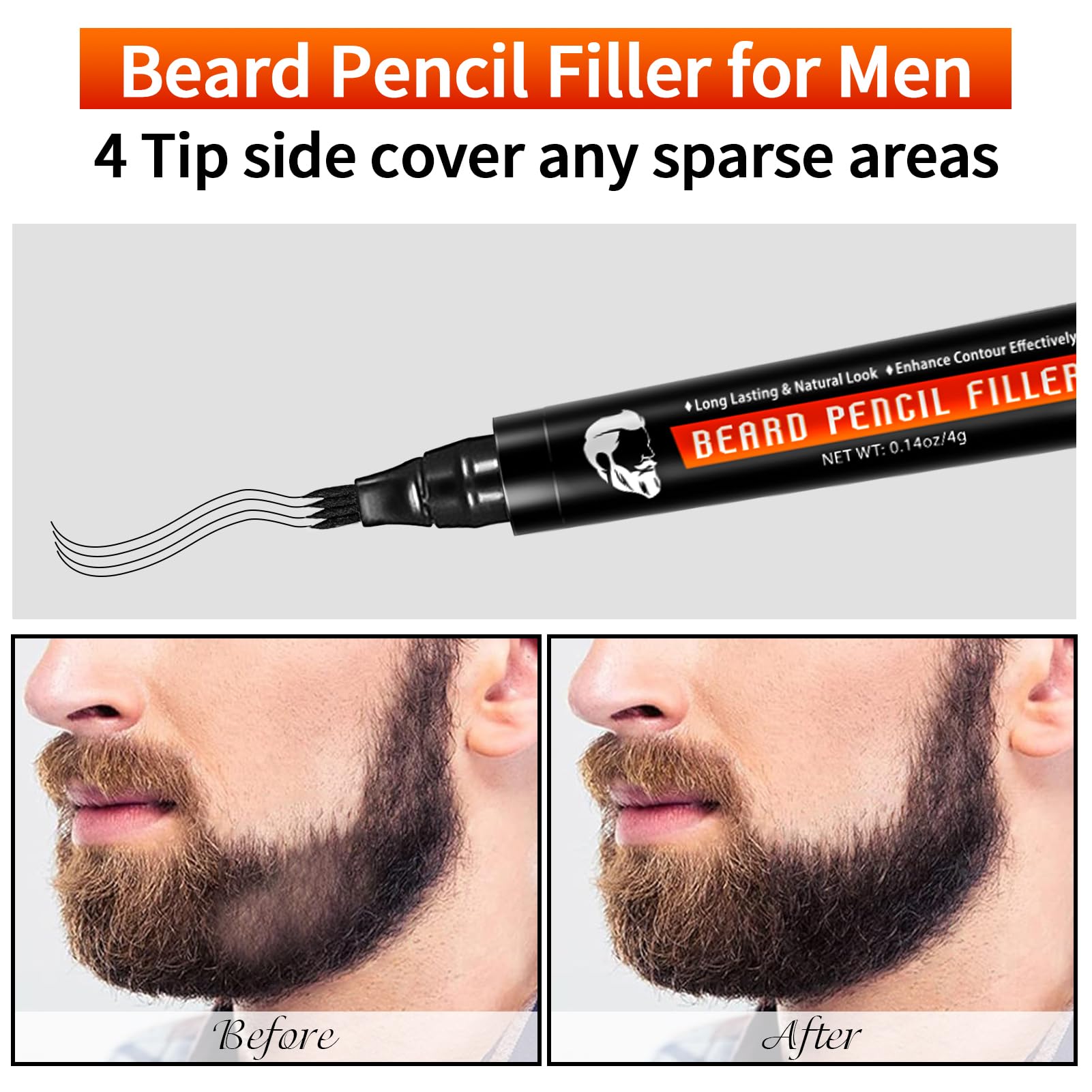WOZUTUNT beard stencil tool in-use for precise symmetry across cheeks and jaw.