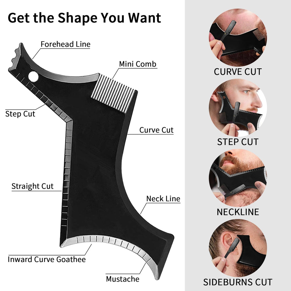 WOZUTUNT beard template tool close-up for symmetrical shaping and even lines.